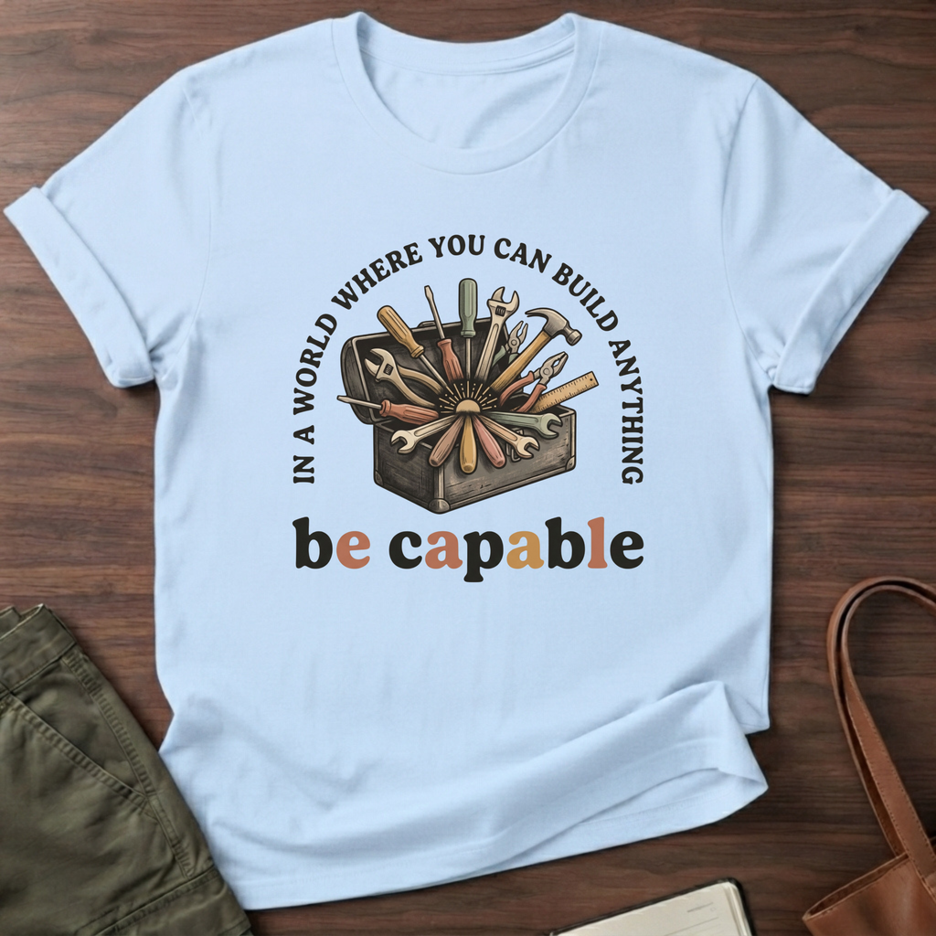 Be Capable In a World T-Shirt - Light Blue