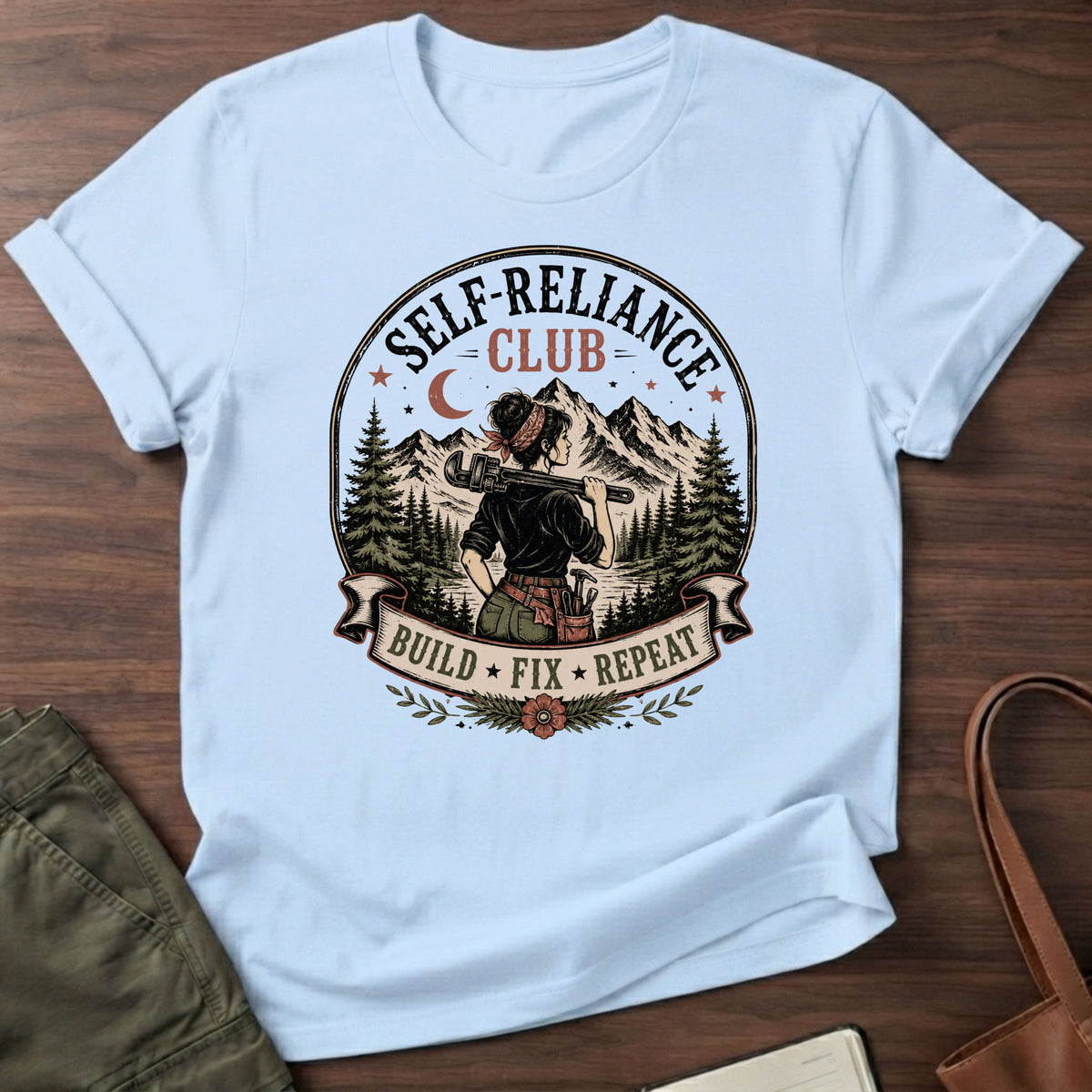 Self-Reliance Club T-Shirt - Light Blue