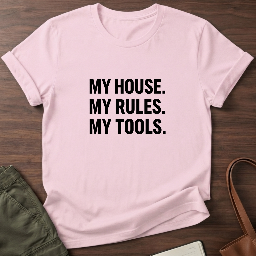 My House Minimalist T-Shirt - Light Pink