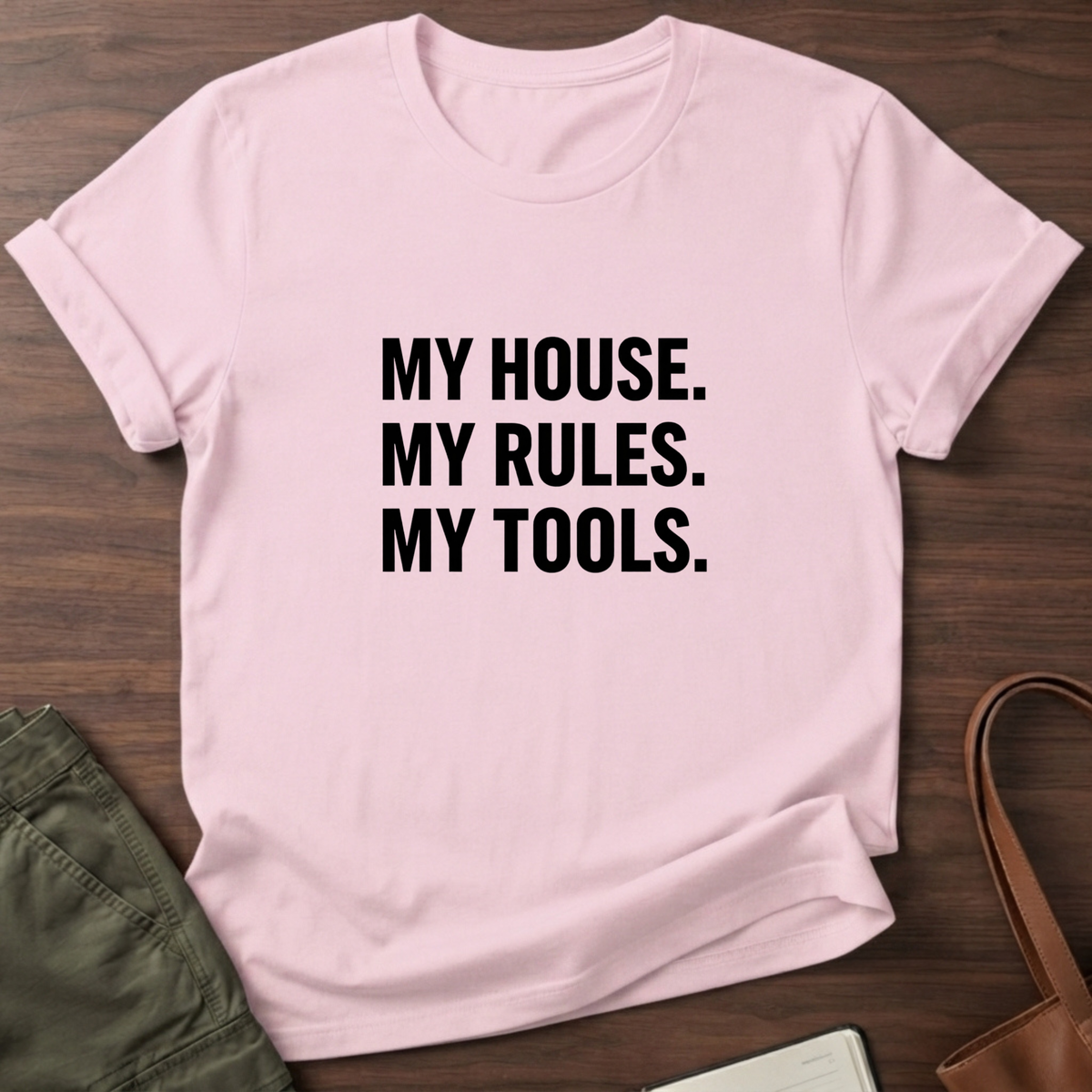 My House Minimalist T-Shirt - Light Pink