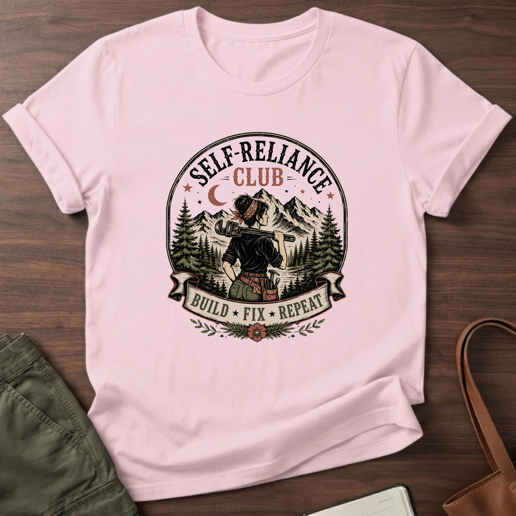 Self-Reliance Club T-Shirt - Light Pink