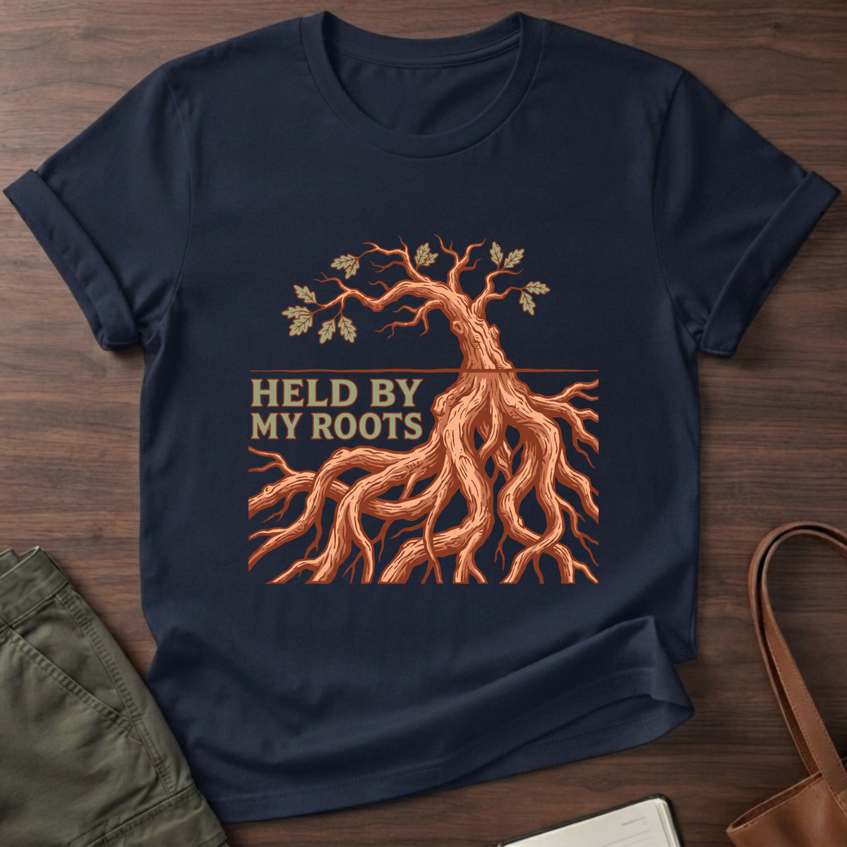 Held By My Roots T-Shirt - Navy