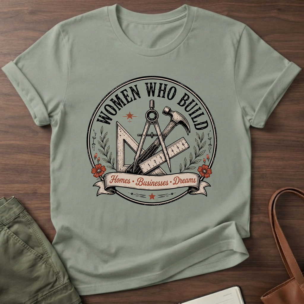 Woman Who Build T-Shirt - Sage