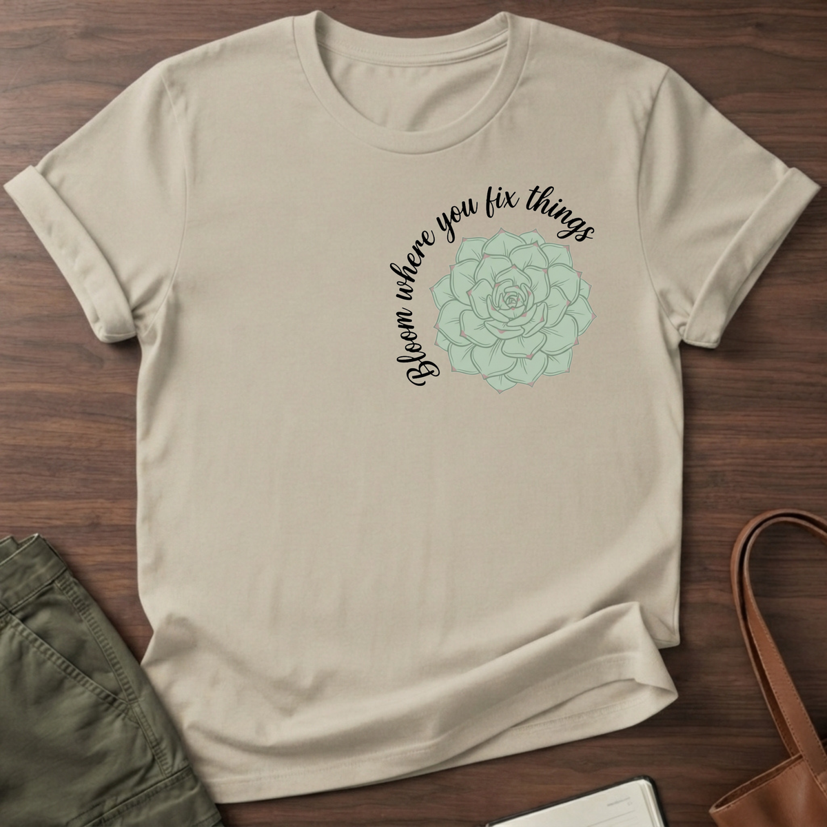 Bloom Where You Fix T-Shirt - Sand
