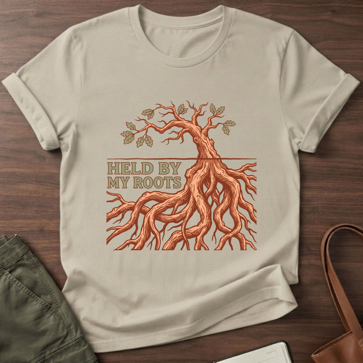 Held By My Roots T-Shirt - Sand