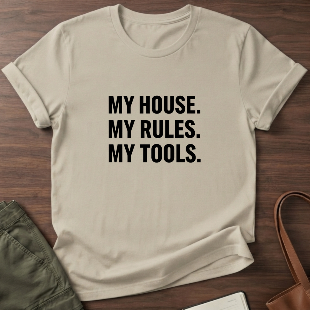 My House Minimalist T-Shirt - Sand