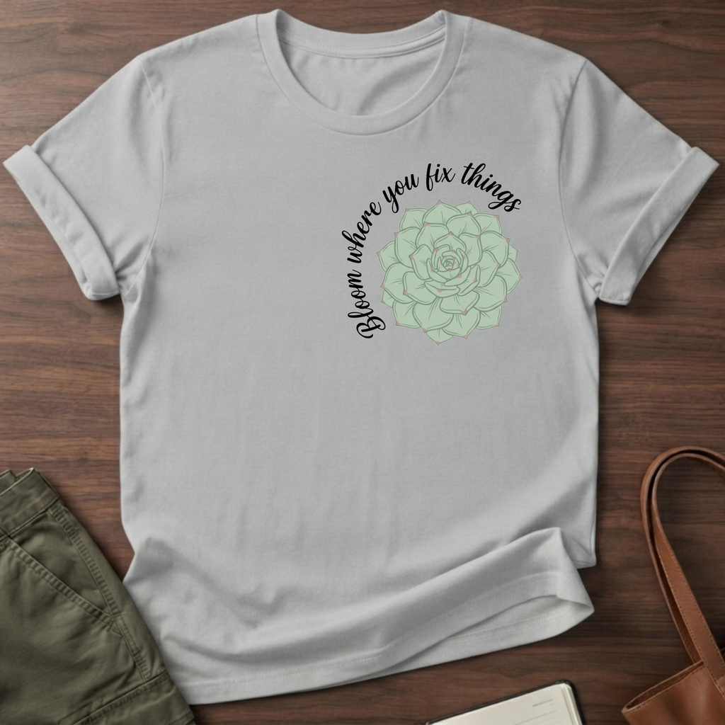 Bloom Where You Fix T-Shirt - Sport Grey