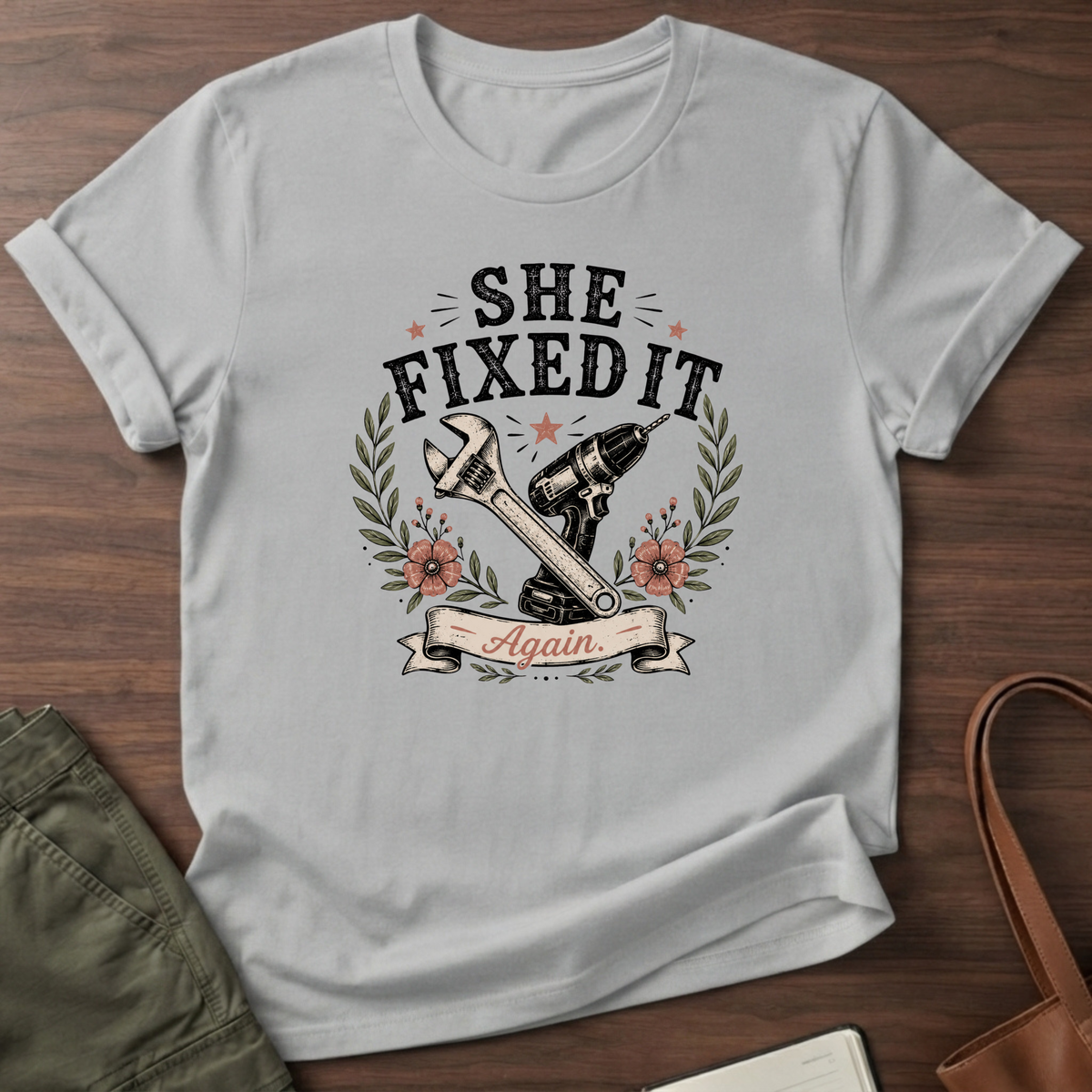 She Fixed It T-shirt - Sport Grey