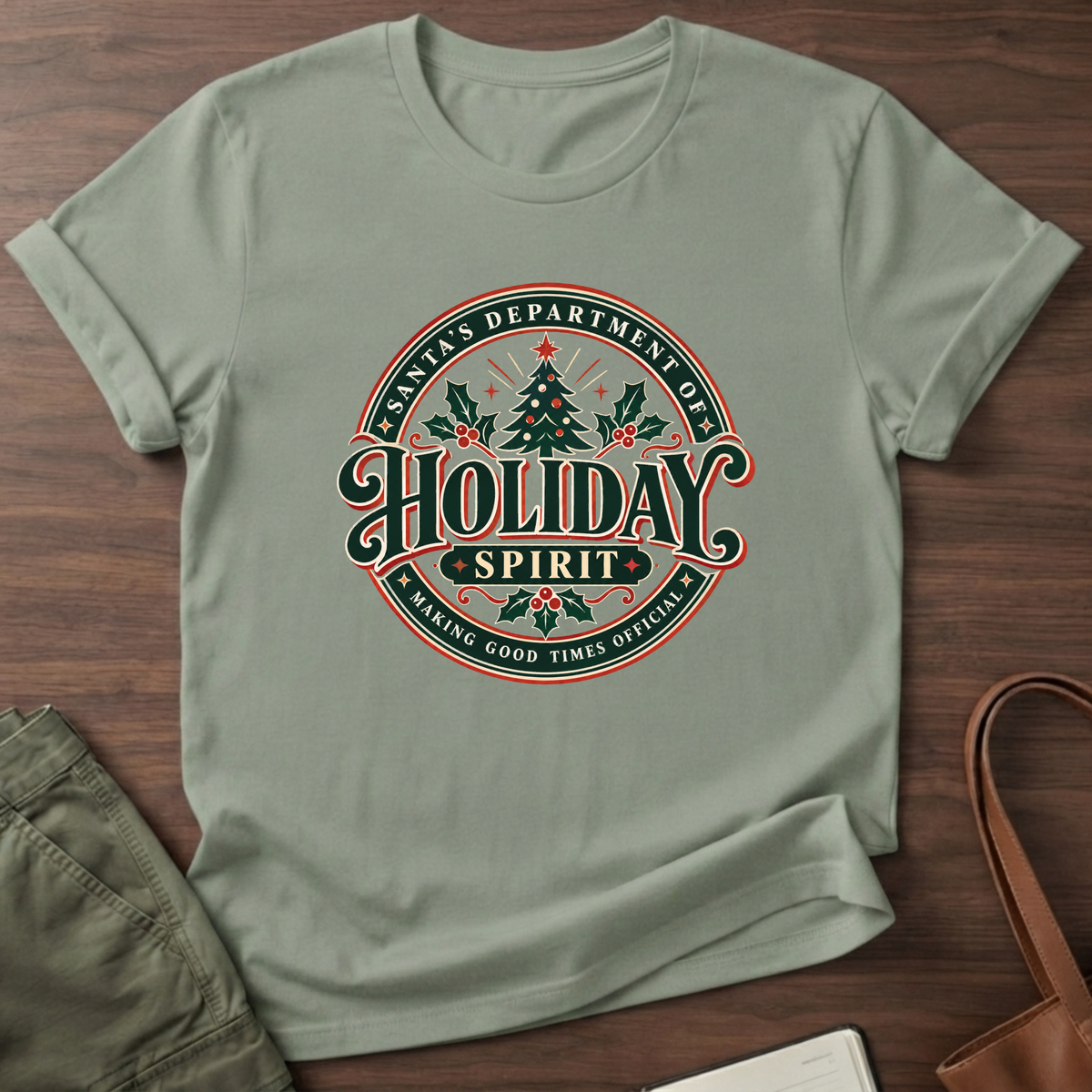 Holiday Spirit T-Shirt in Sage