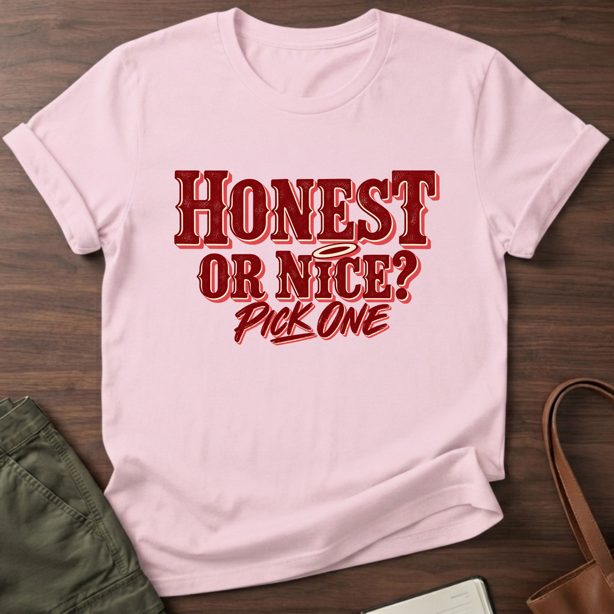 Honest or Nice T-Shirt in Light Pink