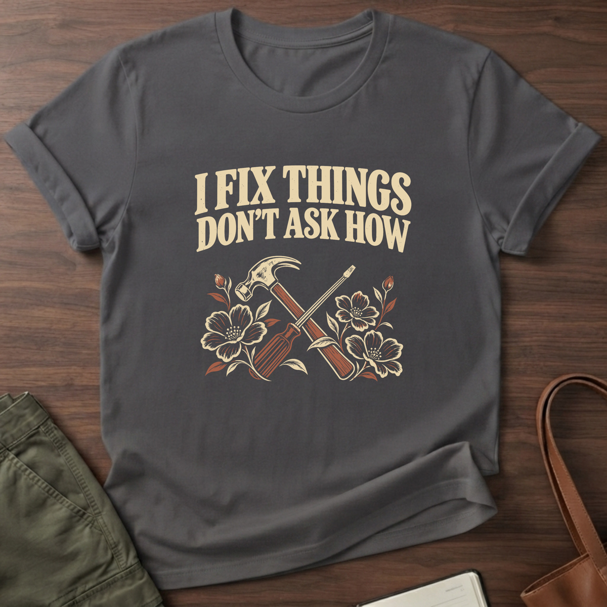 I Fix Things T-Shirt - Charcoal