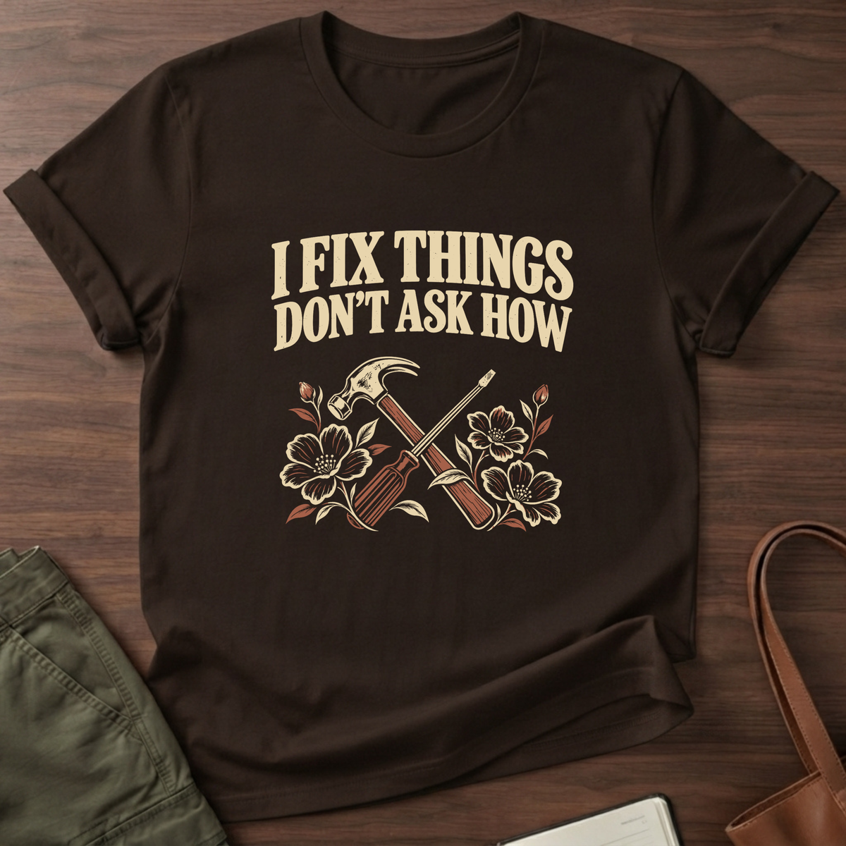 I Fix Things T-Shirt - Dark Chocolate
