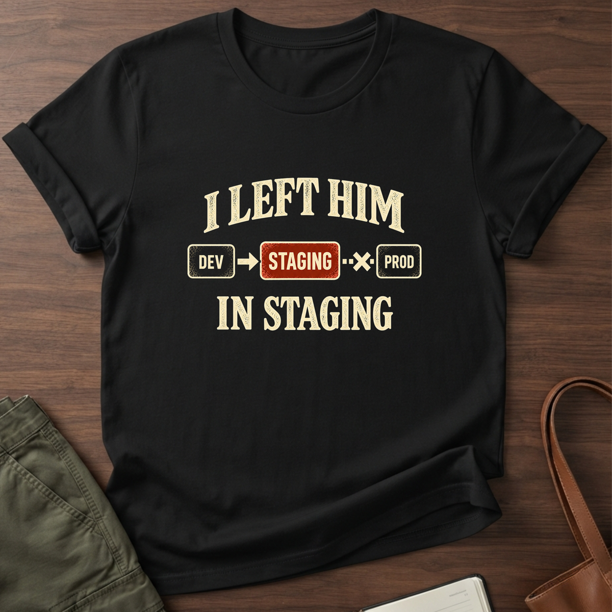 In Staging T-Shirt in Black