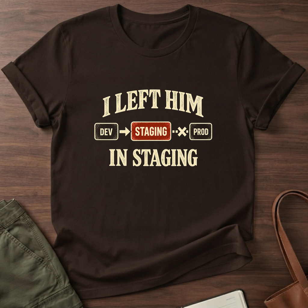 In Staging T-Shirt in Dark Chocolate