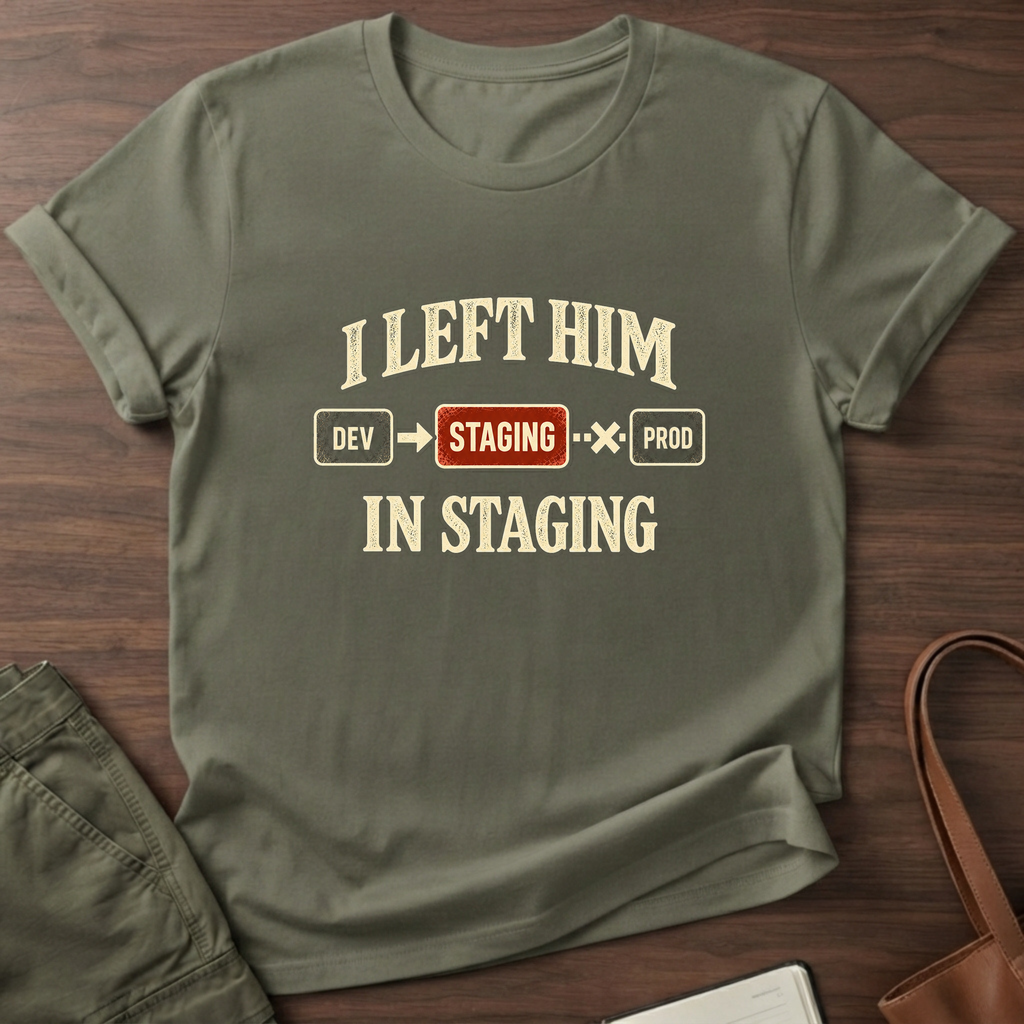 In Staging T-Shirt in Military Green
