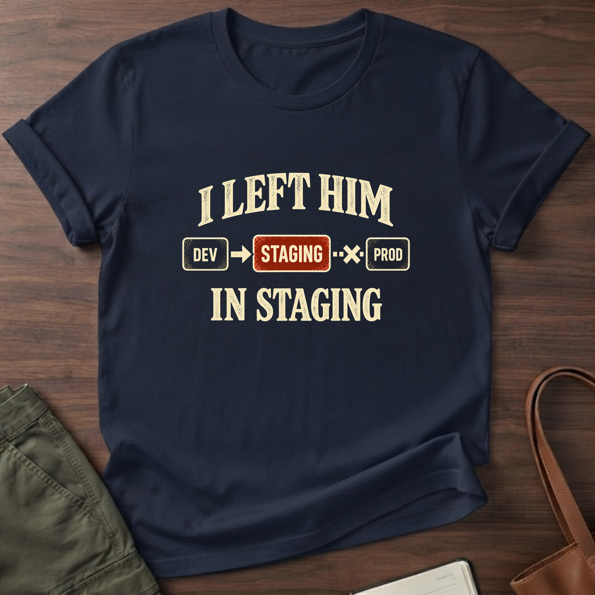 In Staging T-Shirt in Navy