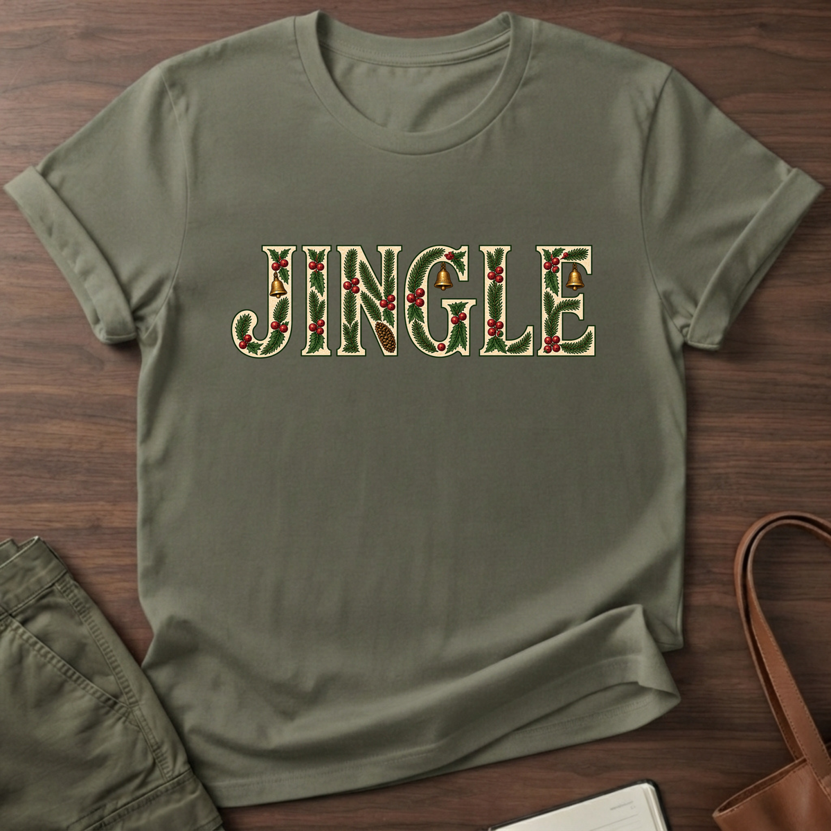 Jingle T-Shirt in Military Green