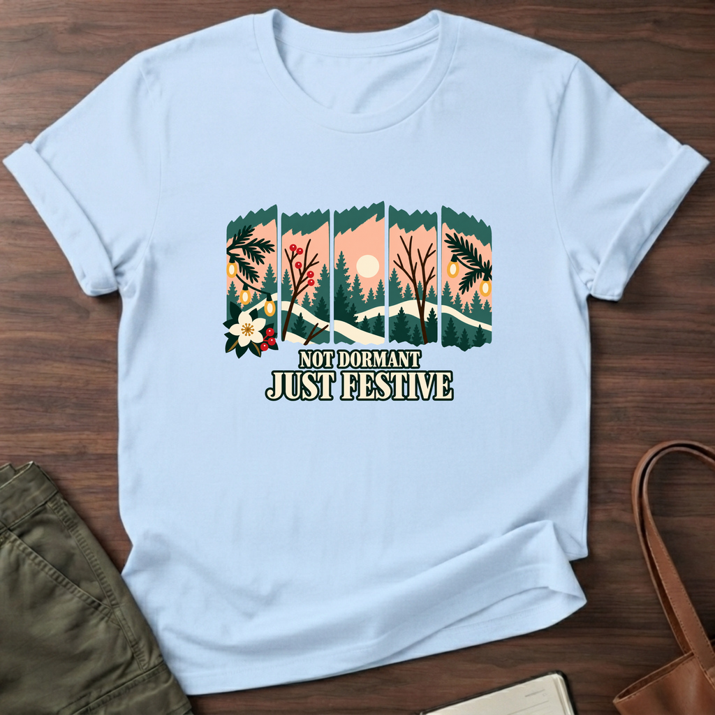 Just Festive T-Shirt in Light Blue