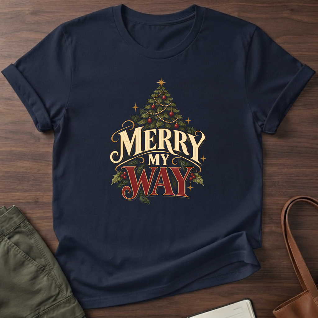 Merry My Way T-Shirt in Navy