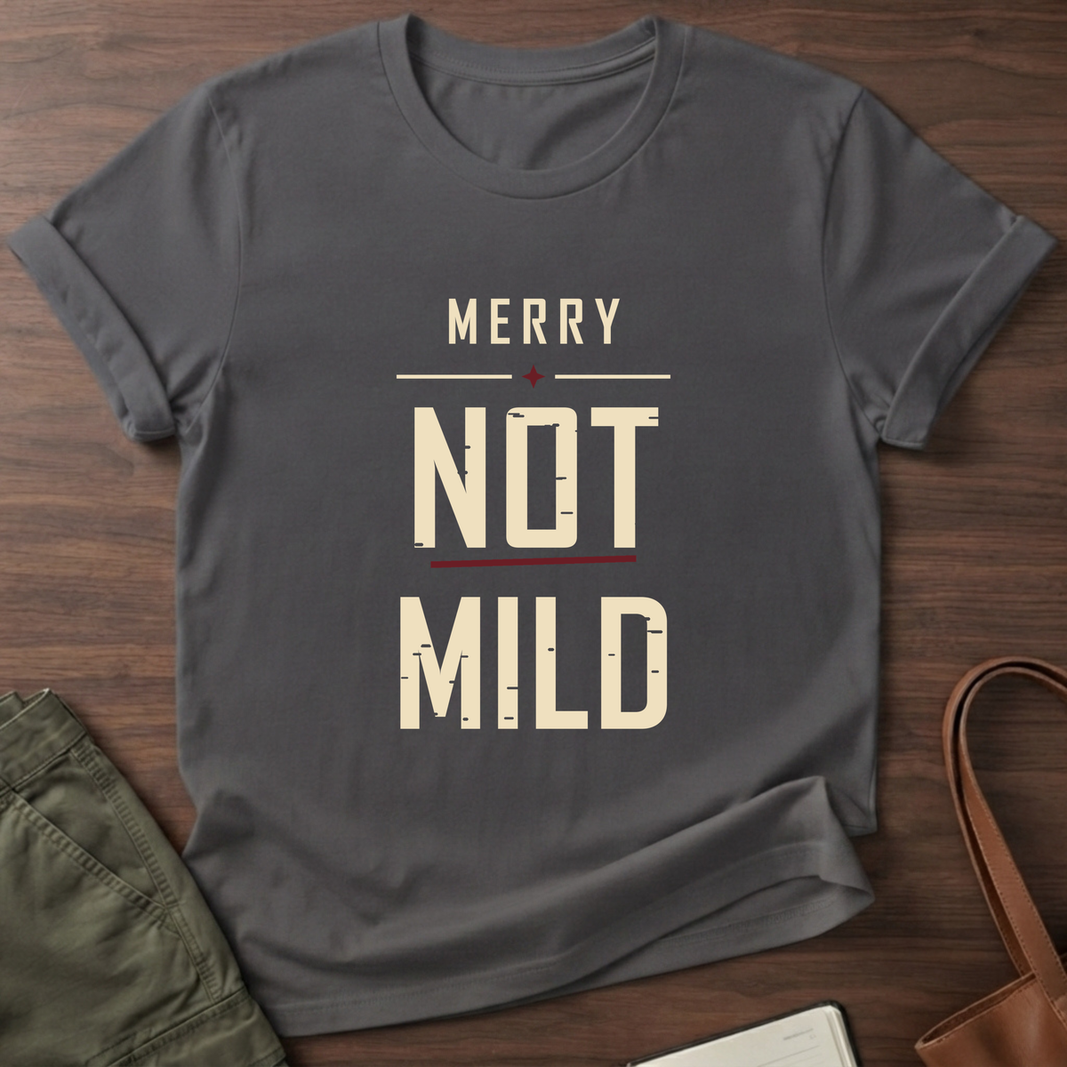 Merry Not Mild T-Shirt in Charcoal