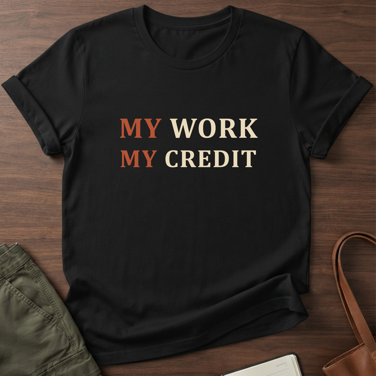 My Work Credit T-Shirt in Black