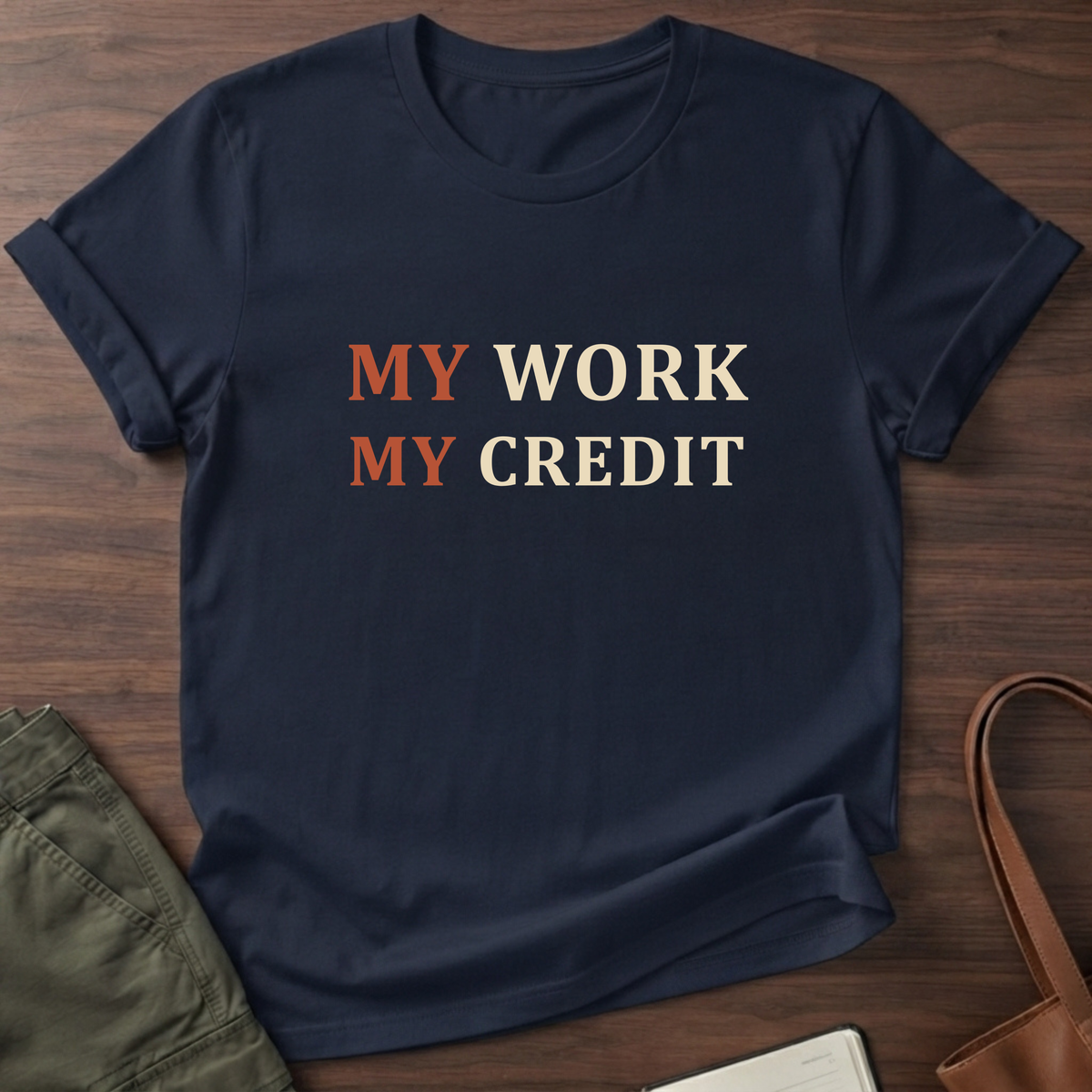 My Work Credit T-Shirt in Navy