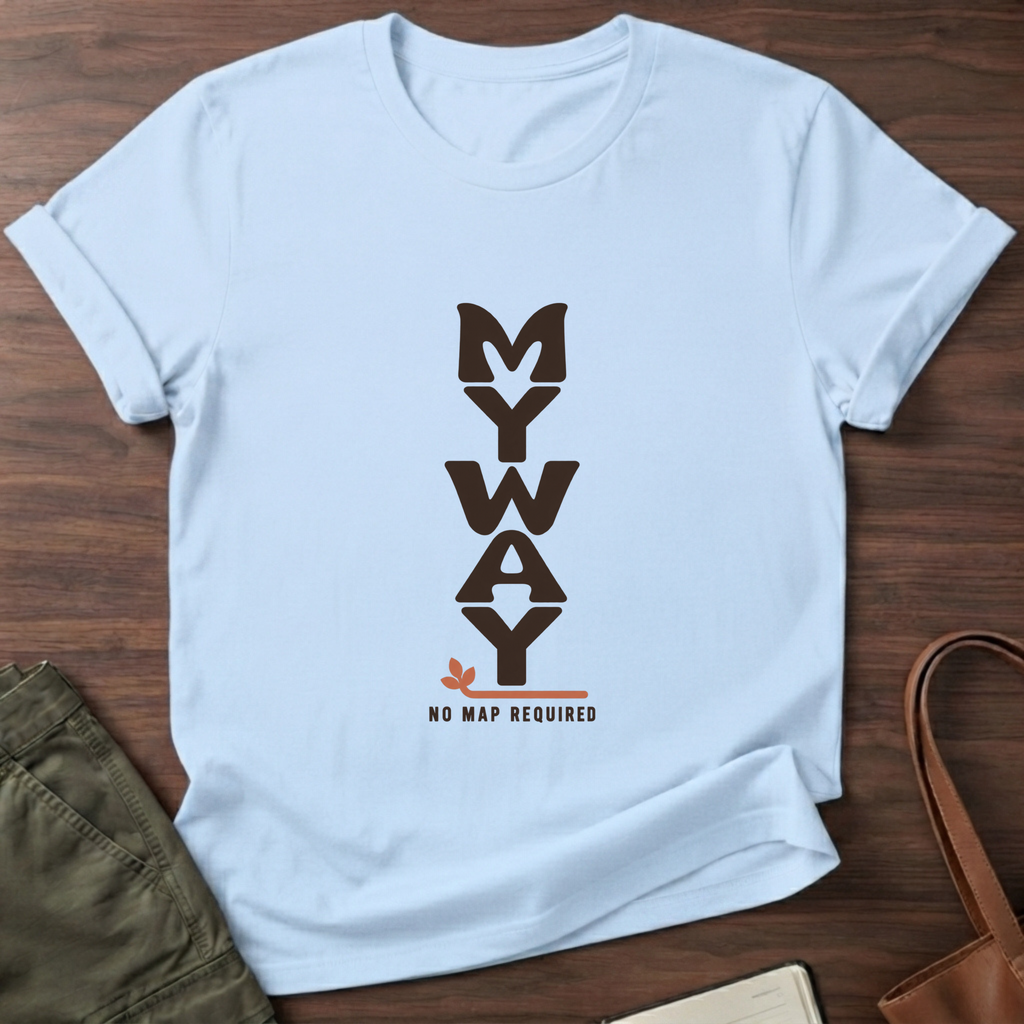 My Way No Map T-Shirt in Light Blue