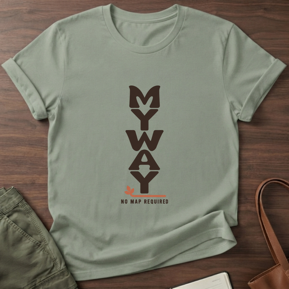 My Way No Map T-Shirt in Sage