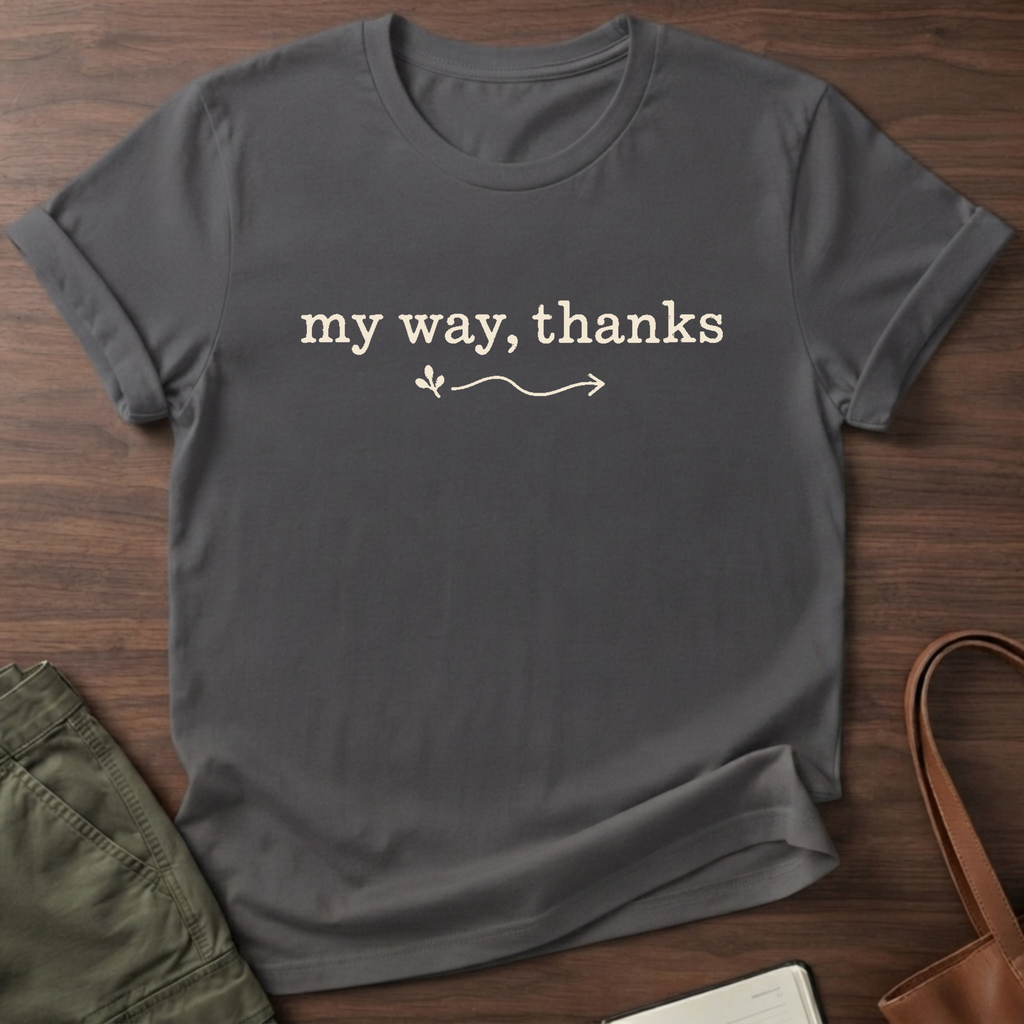 My Way Thanks T-Shirt in Charcoal