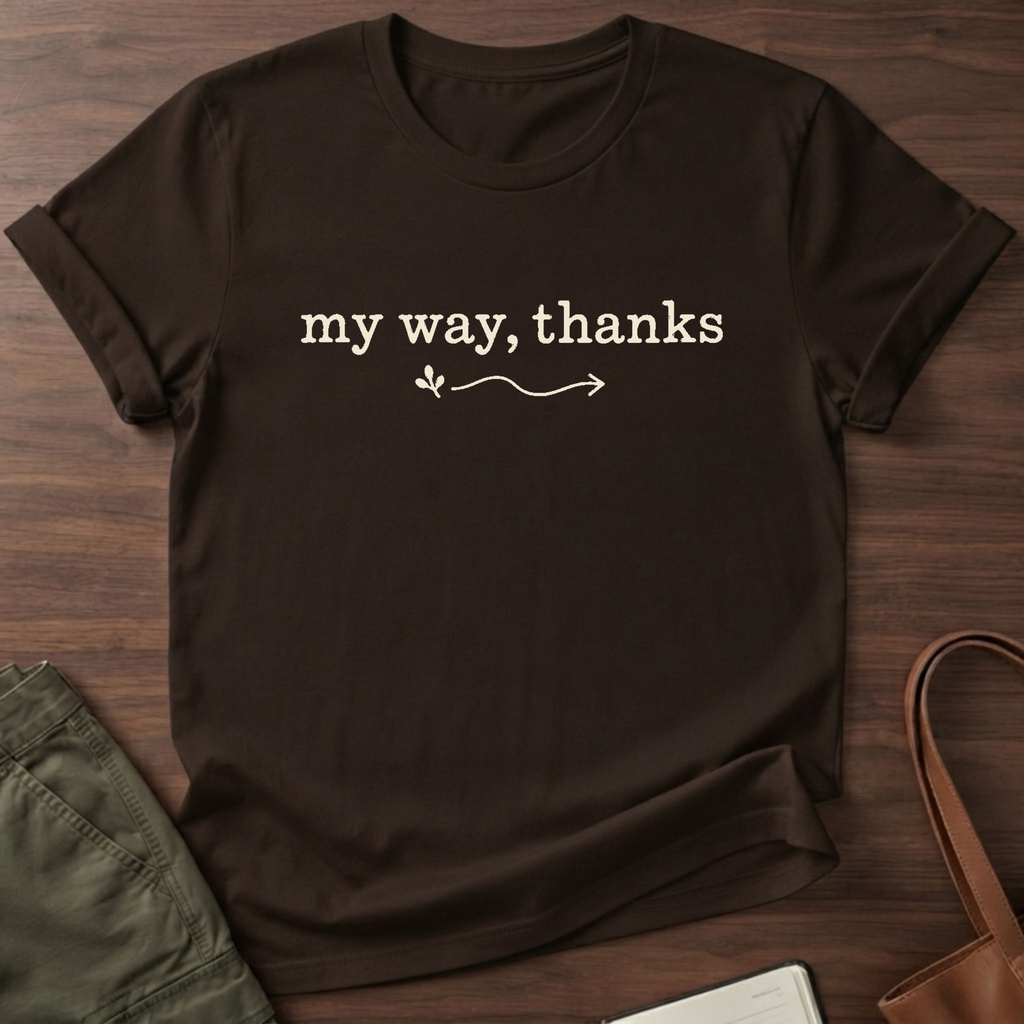 My Way Thanks T-Shirt in Dark Chocolate
