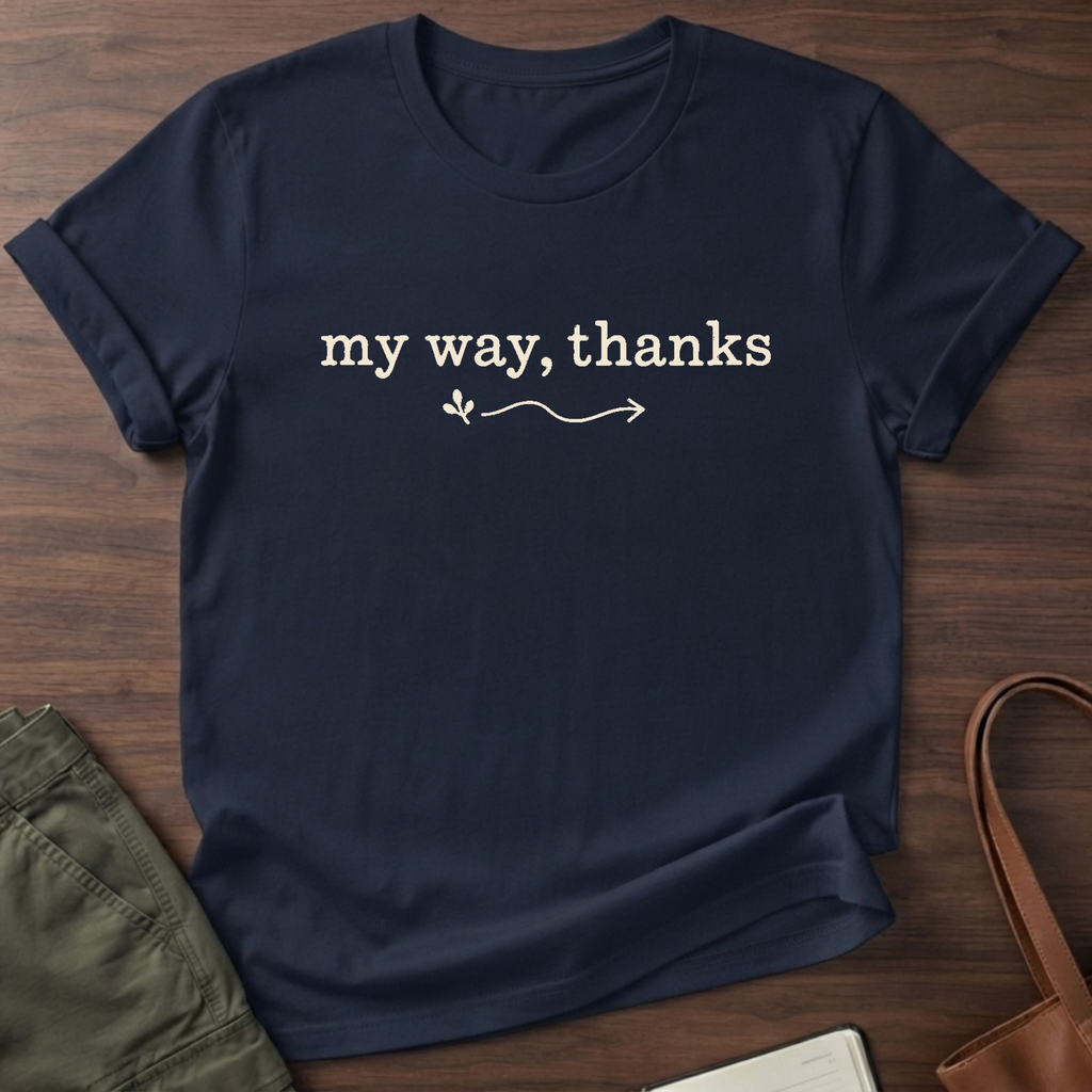 My Way Thanks T-Shirt in Navy