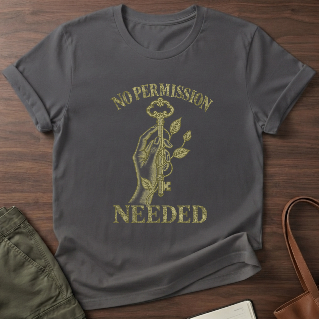 No Permission Needed T-Shirt in Charcoal