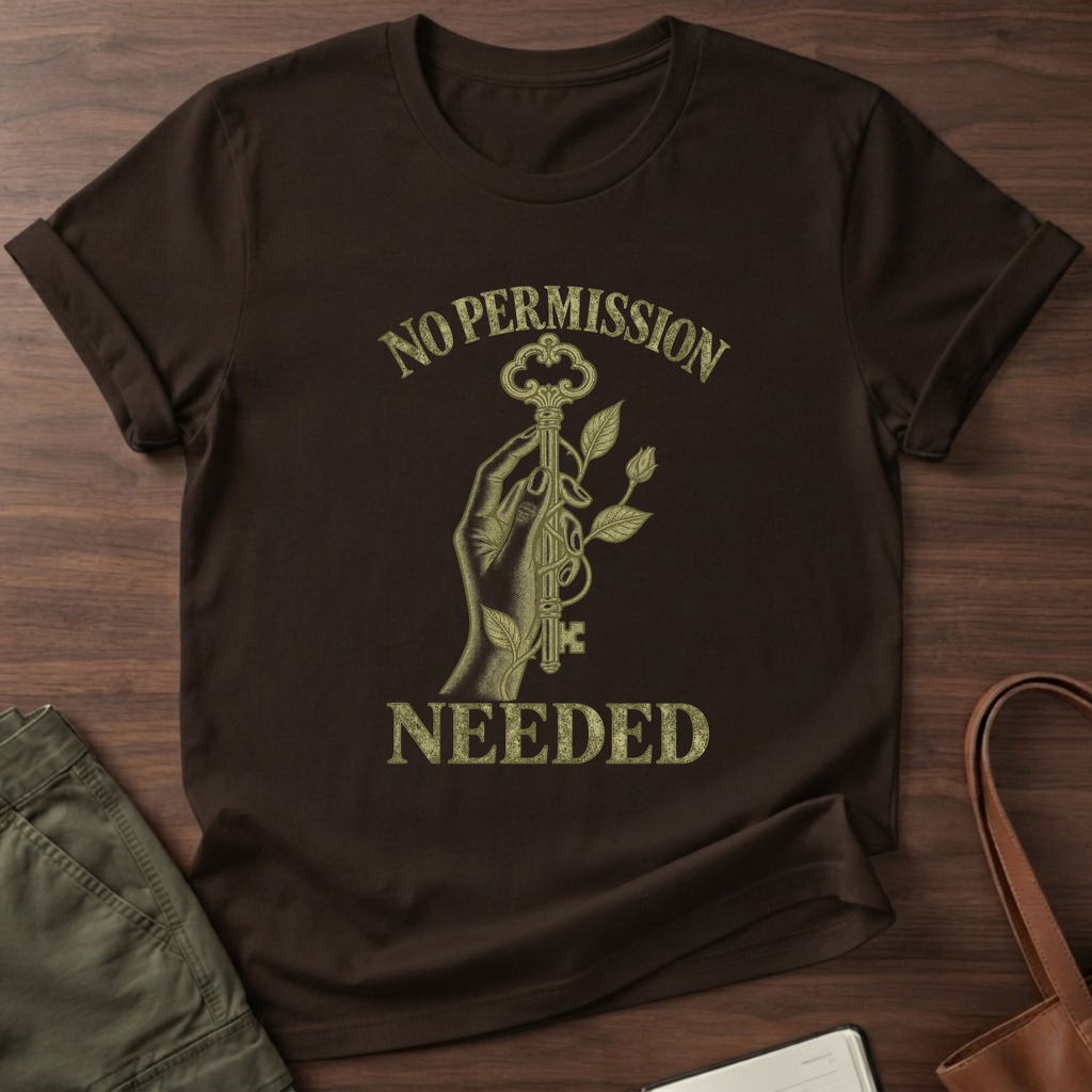 No Permission Needed T-Shirt in Dark Chocolate