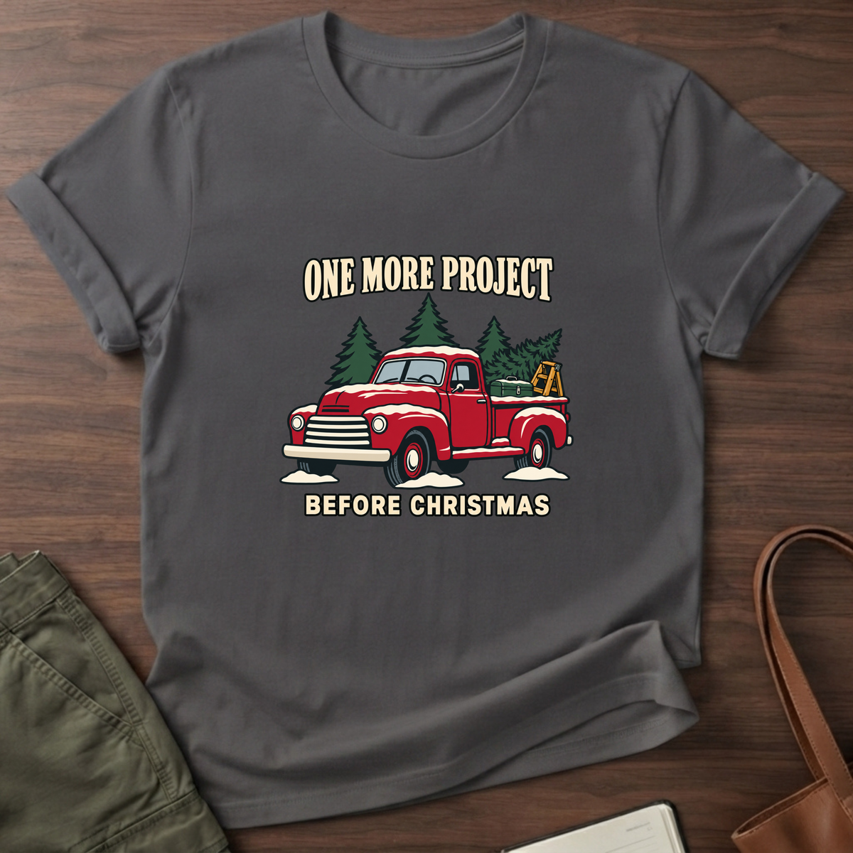One More Project T-Shirt in Charcoal