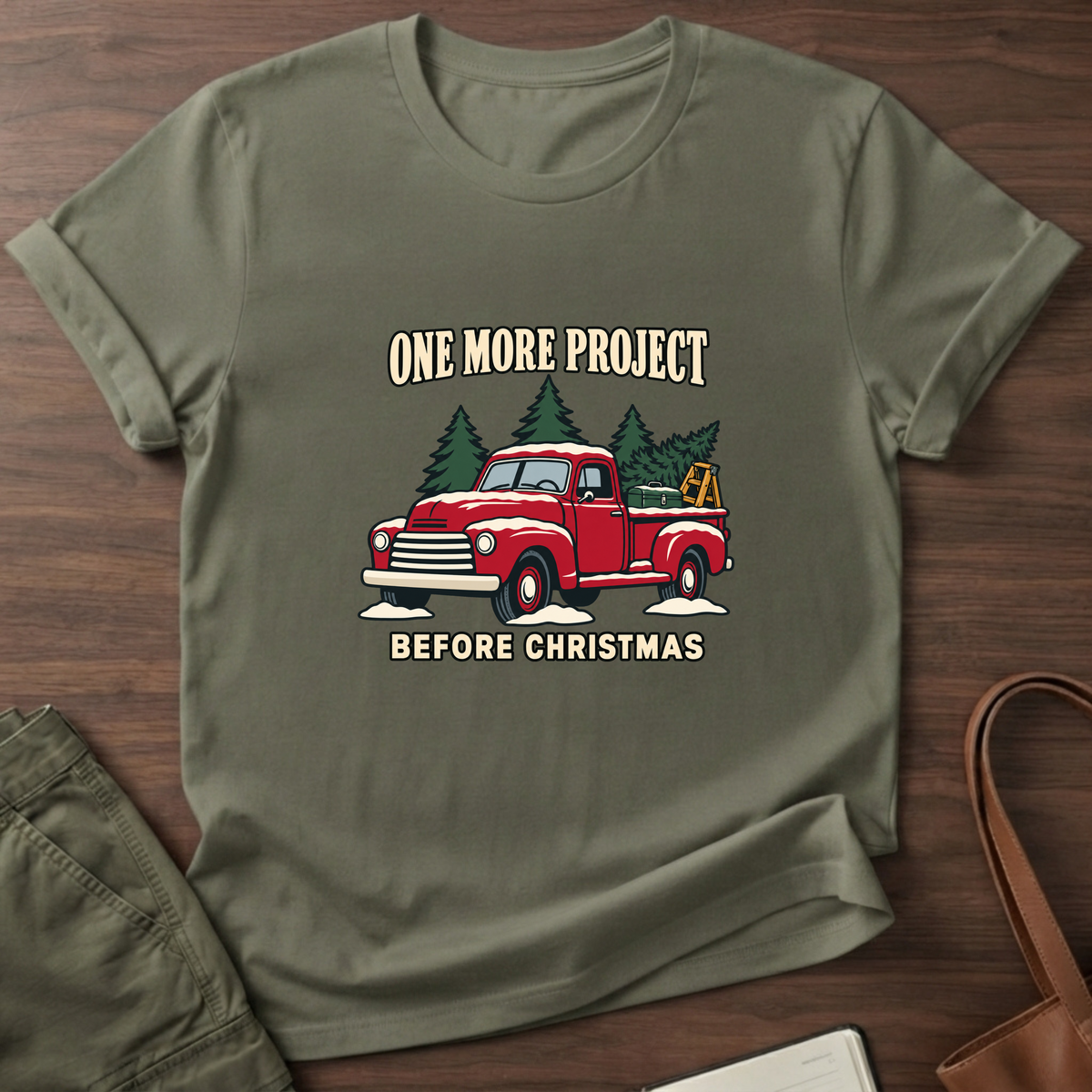One More Project T-Shirt in Military Green
