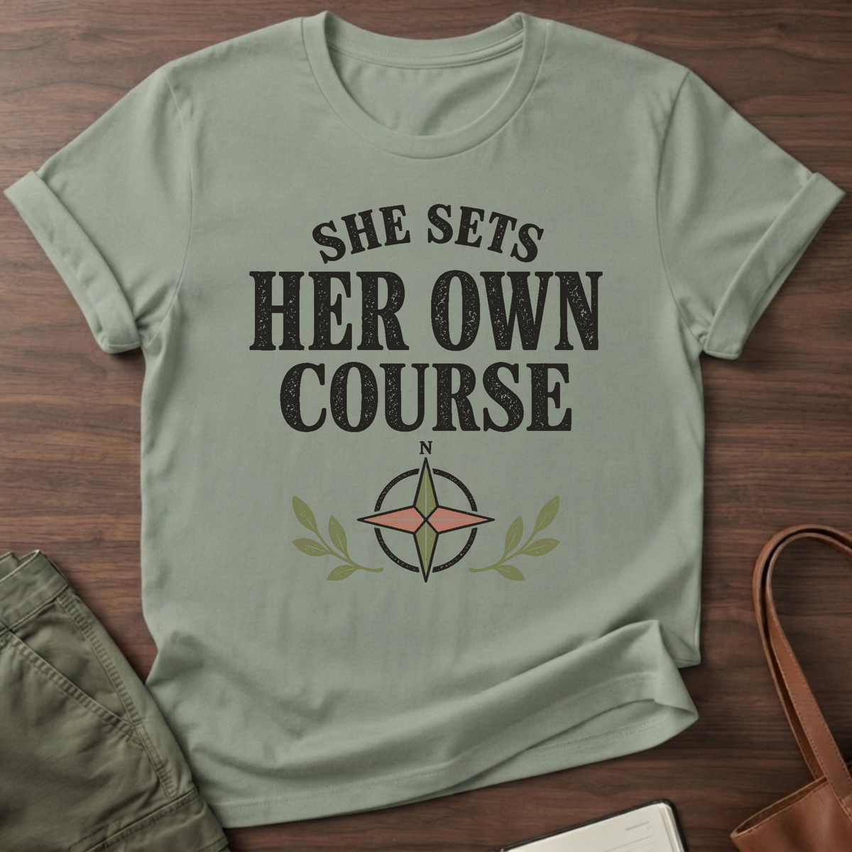 Own Course T-Shirt in Sage
