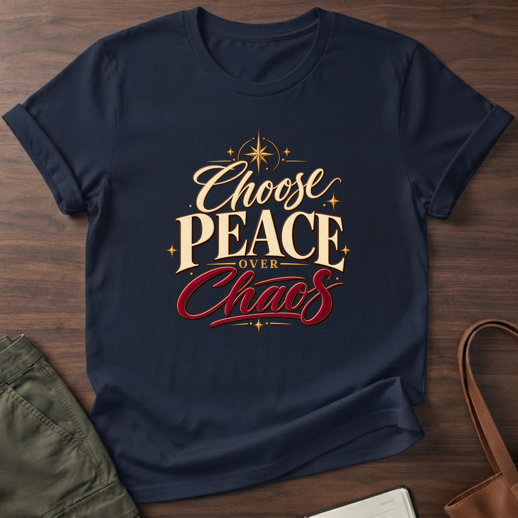 Choose Peace Over Chaos T-Shirt - Navy