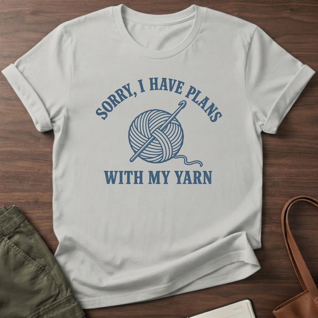 Plans With Yarn T-Shirt - Ice Grey