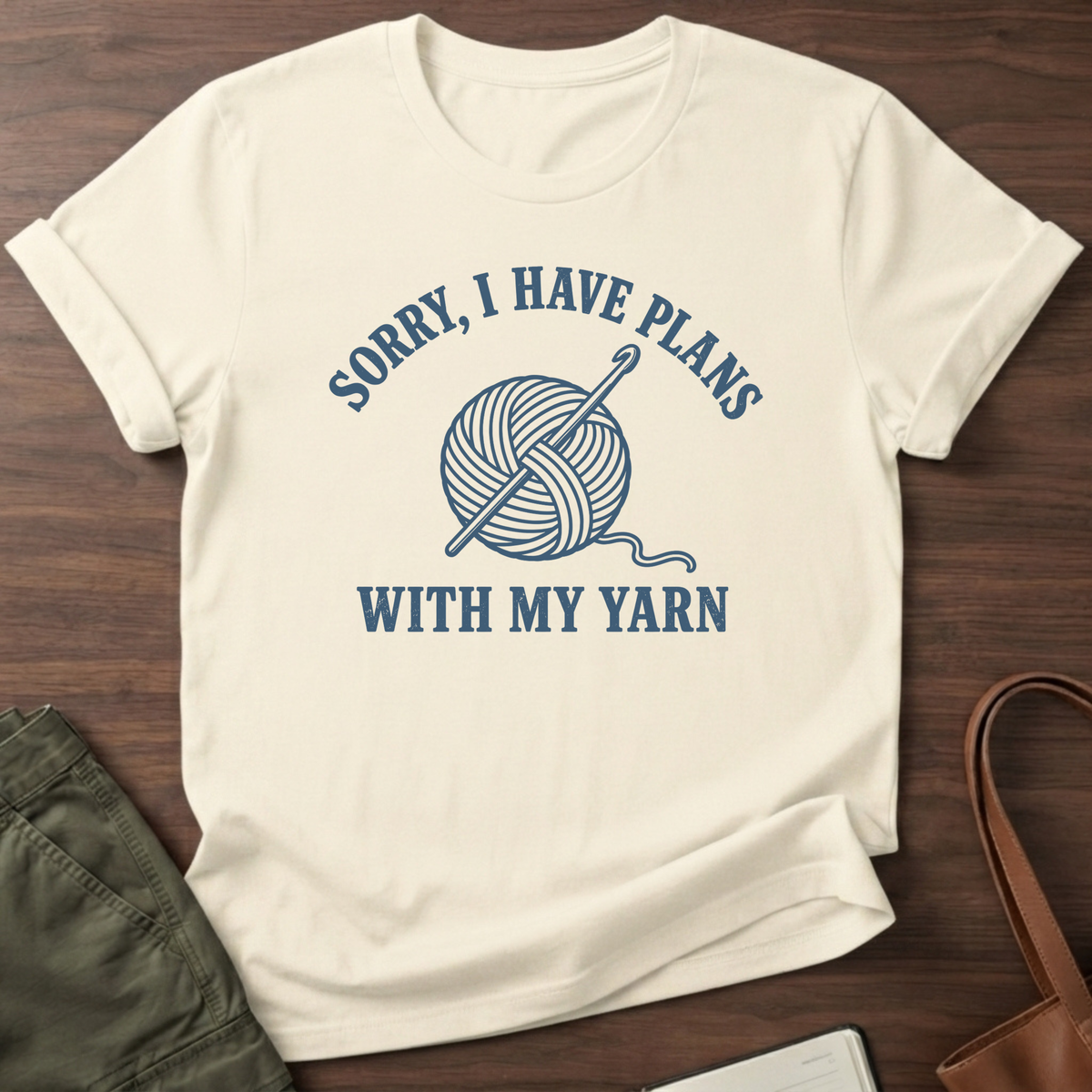 Plans With Yarn T-Shirt - Natural