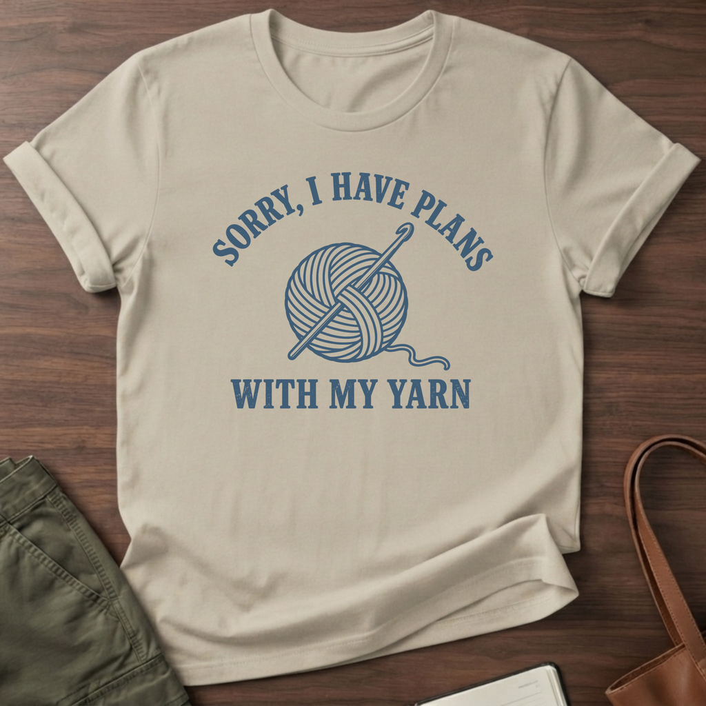 Plans With Yarn T-Shirt - Sand