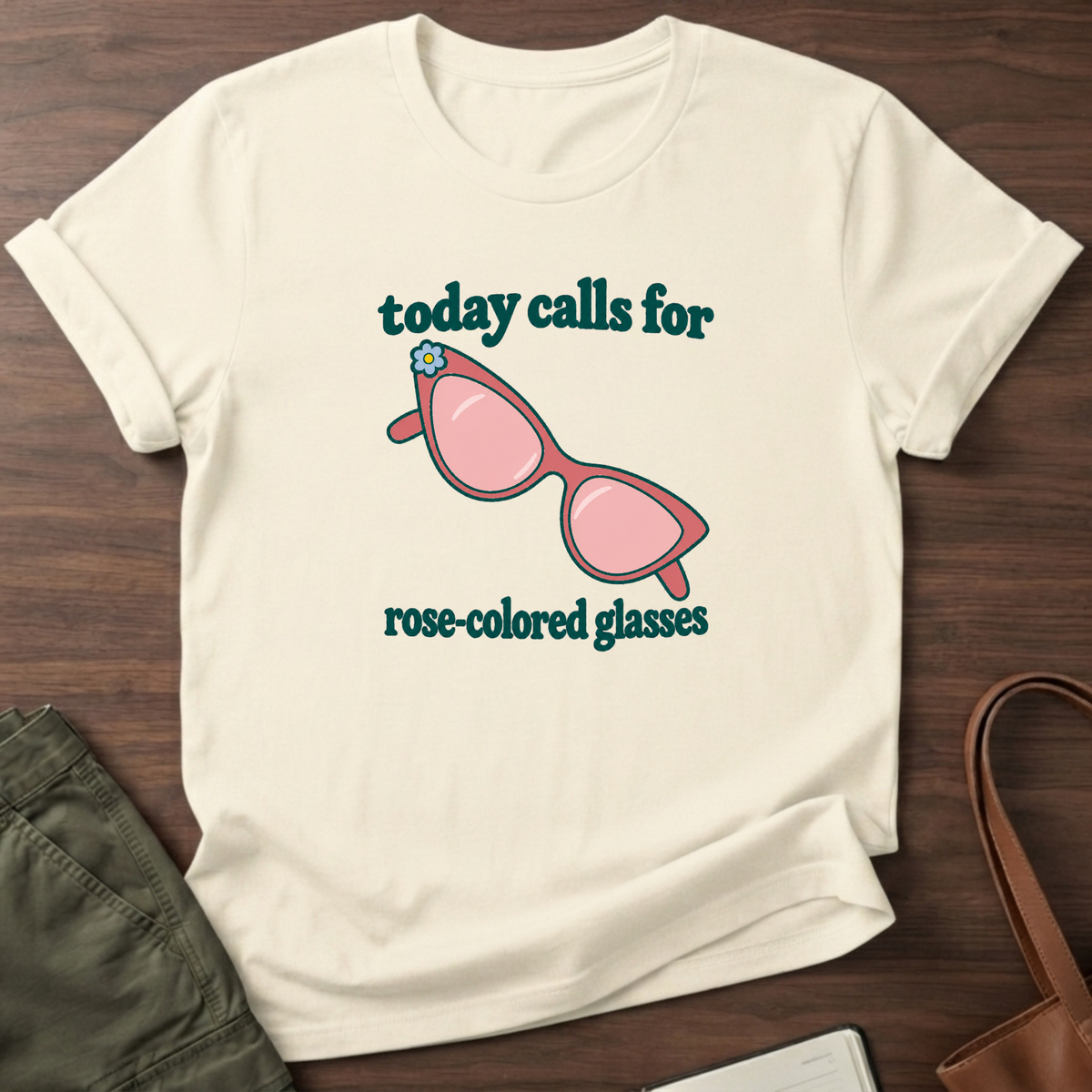 Rose Colored Glasses T-Shirt in Natural