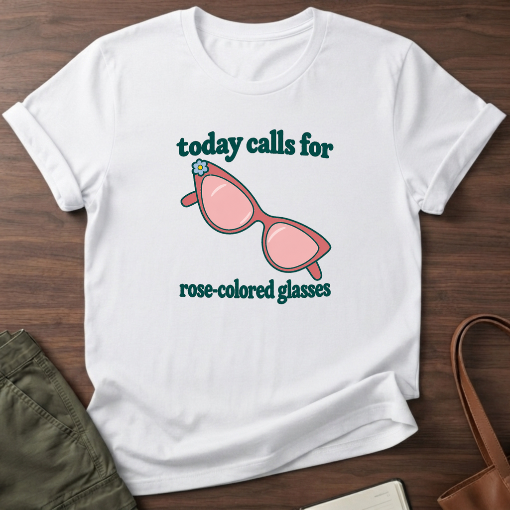 Rose Colored Glasses T-Shirt in White