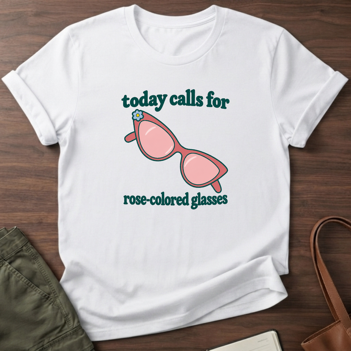 Rose Colored Glasses T-Shirt in White