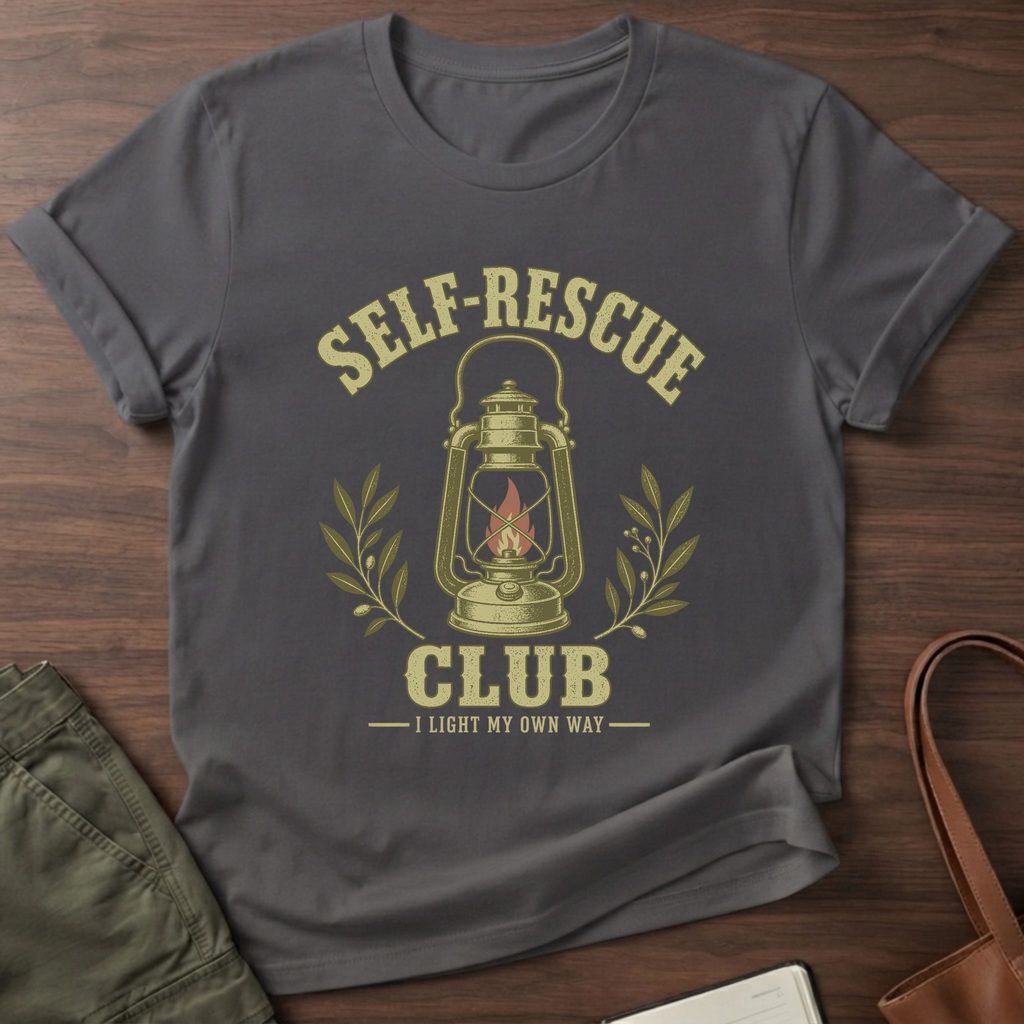Self-Rescue Club T-Shirt in Charcoal