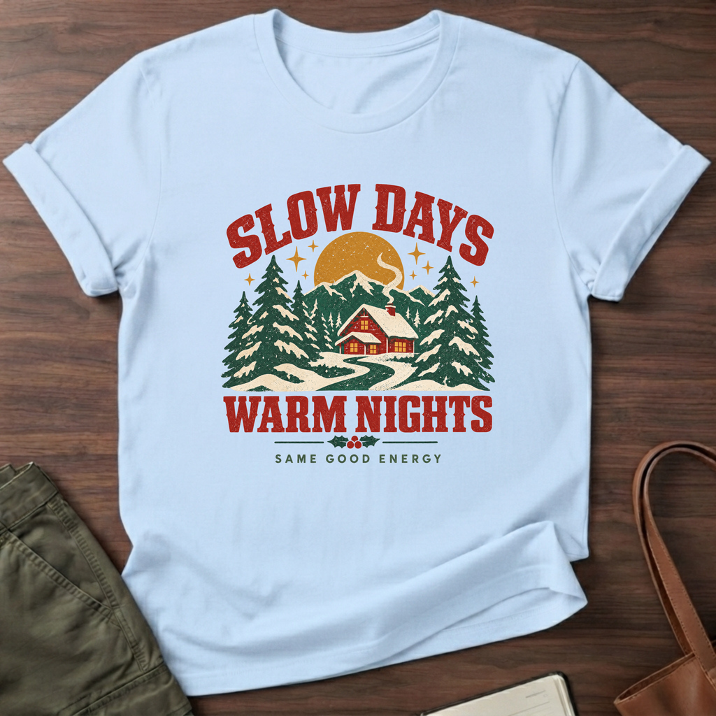 Slow Days T-Shirt in Light Blue