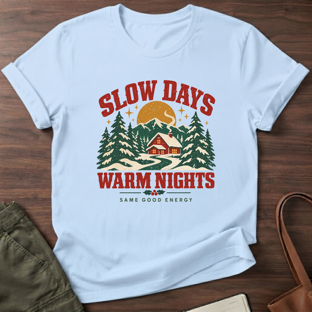 Slow Days T-Shirt in Light Blue
