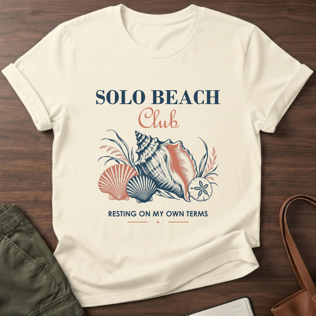 Solo Beach Club T-Shirt in Natural
