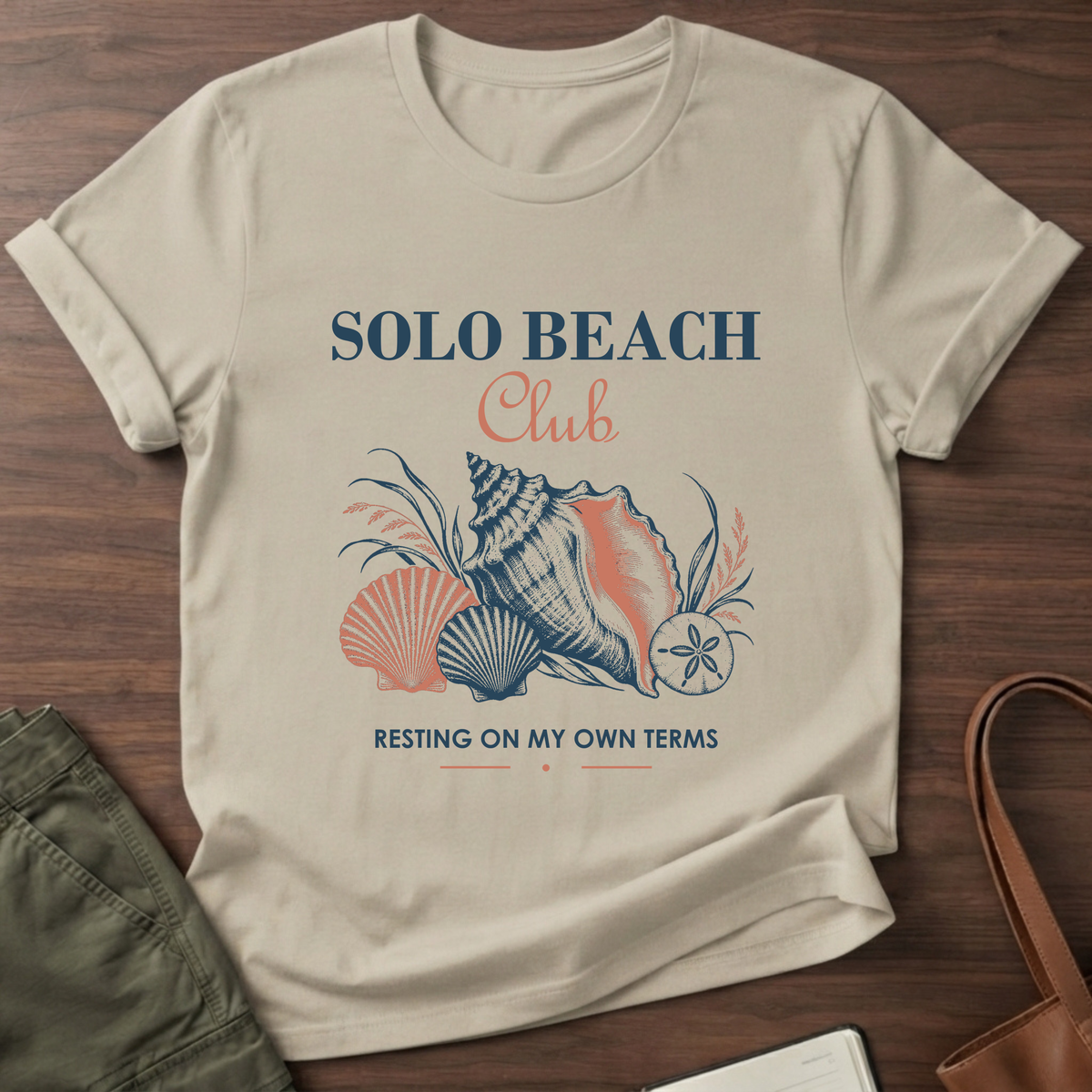 Solo Beach Club T-Shirt in Sand