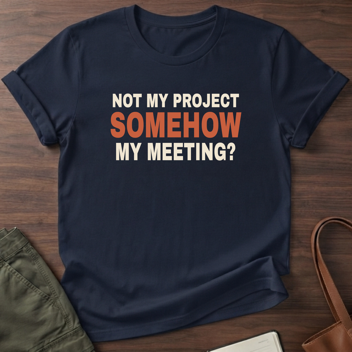 Somehow Meeting T-Shirt in Navy