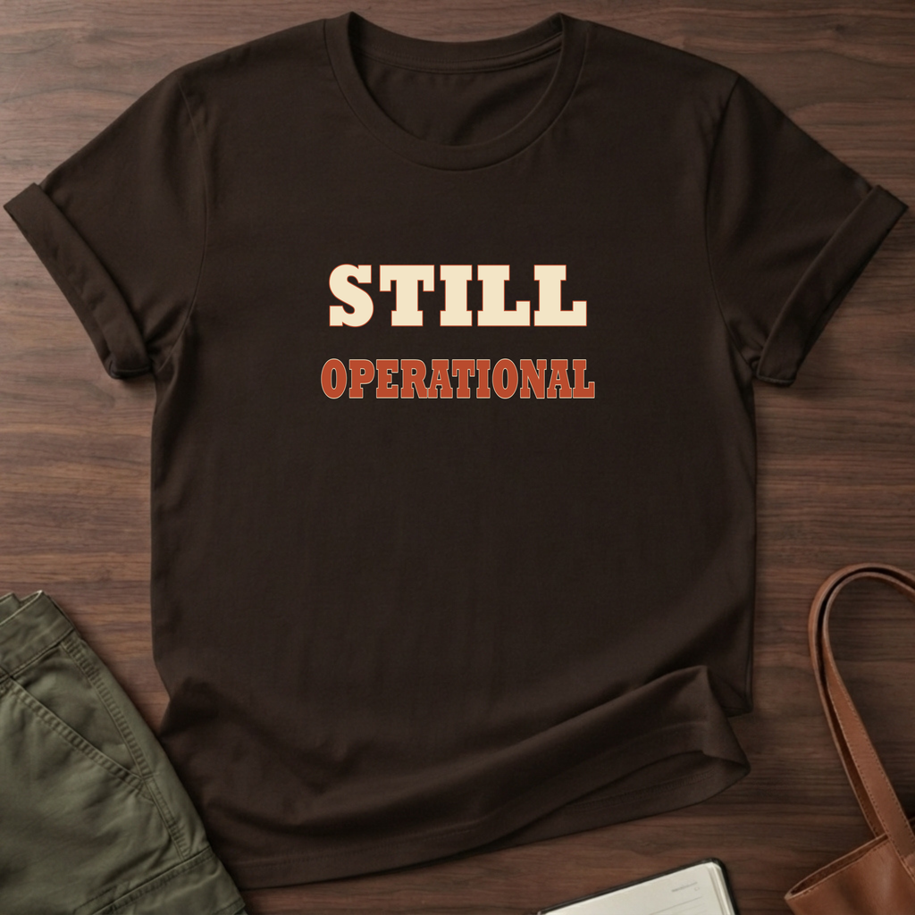 Still Operational T-Shirt in Dark Chocolate